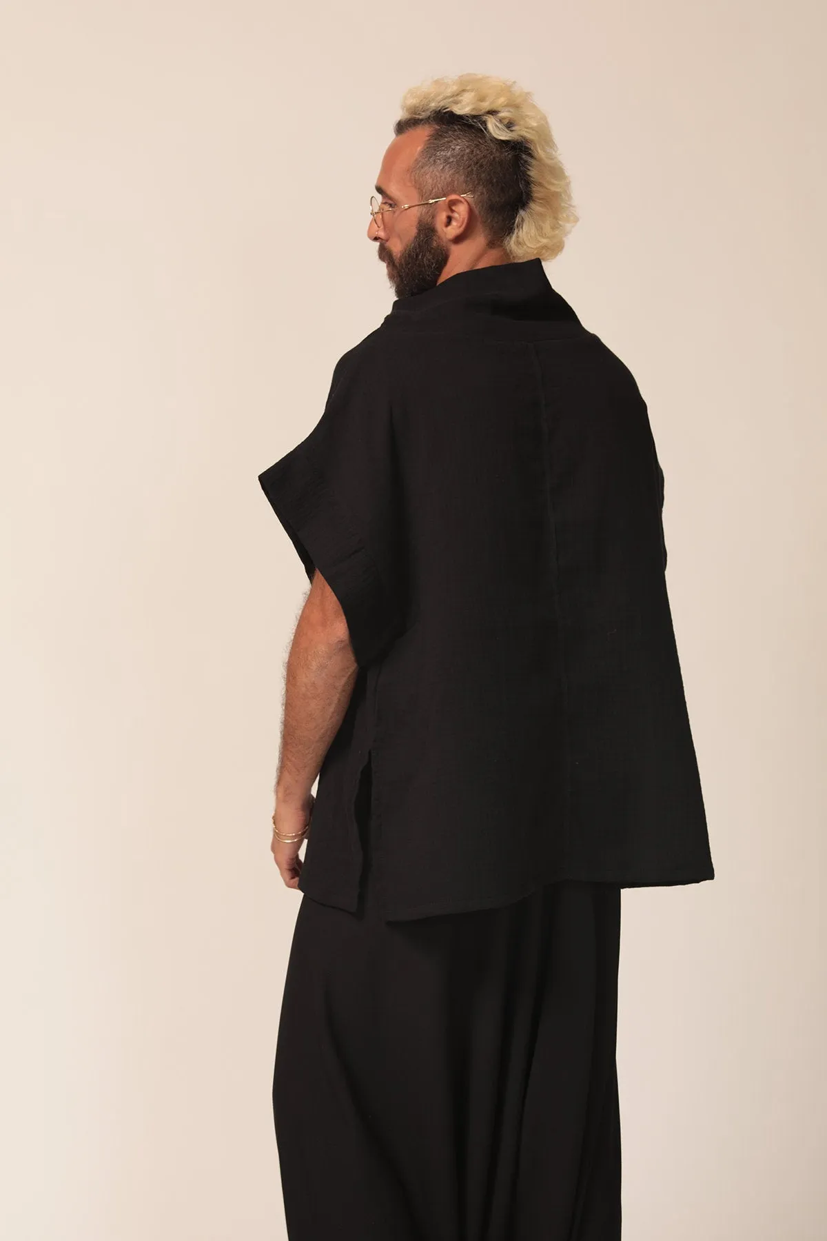 Men's Oversize Black Cotton Top