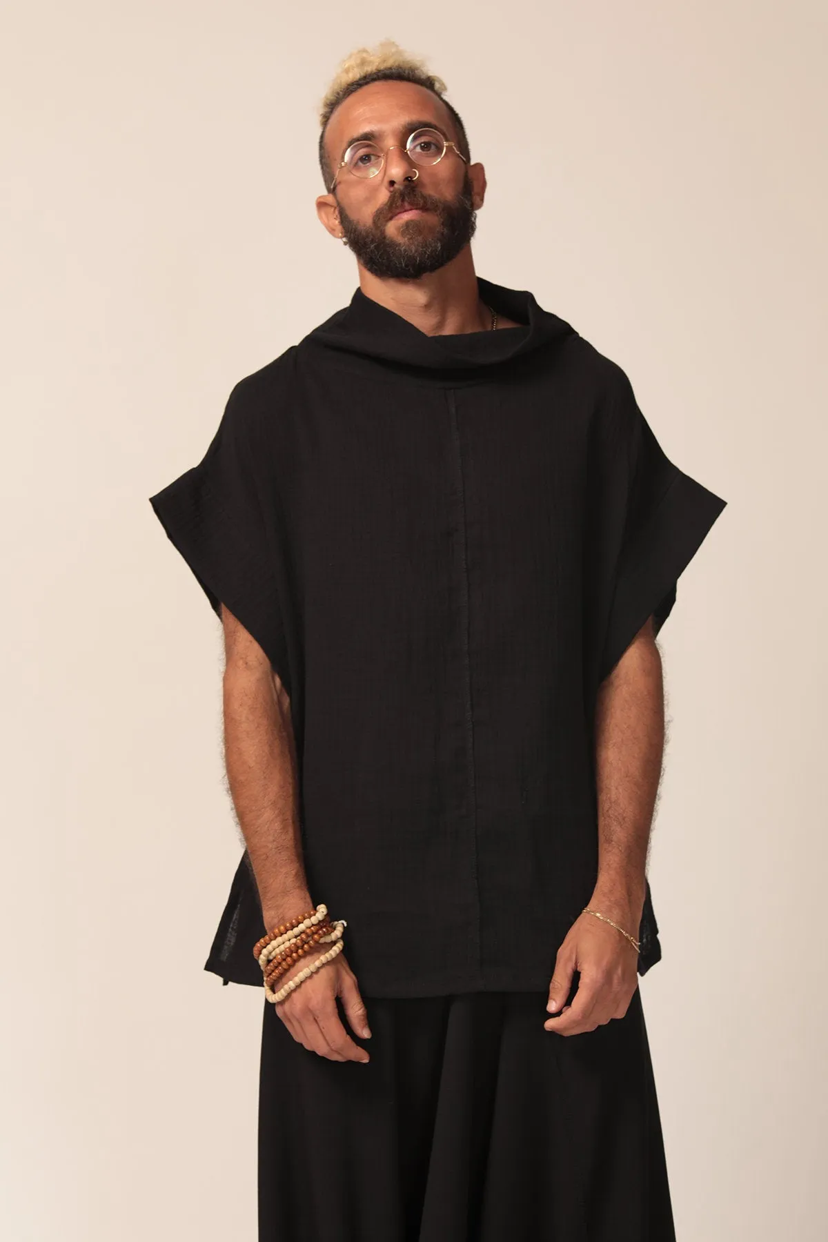 Men's Oversize Black Cotton Top