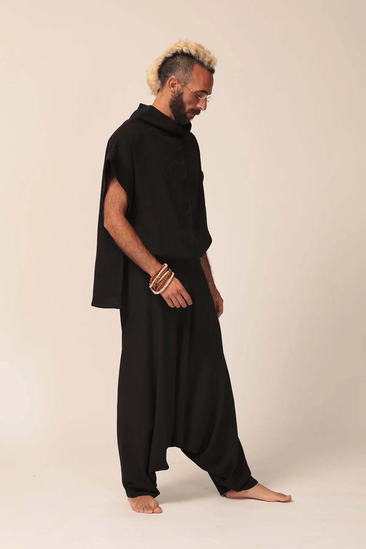 Men's Oversize Black Cotton Top