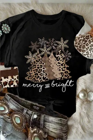 Merry & Bright Leopard Tee