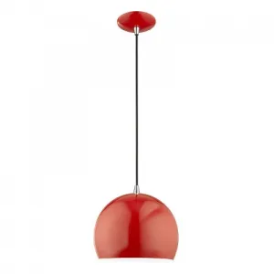 METAL 1 LIGHT MINI PENDANT, SHINY RED