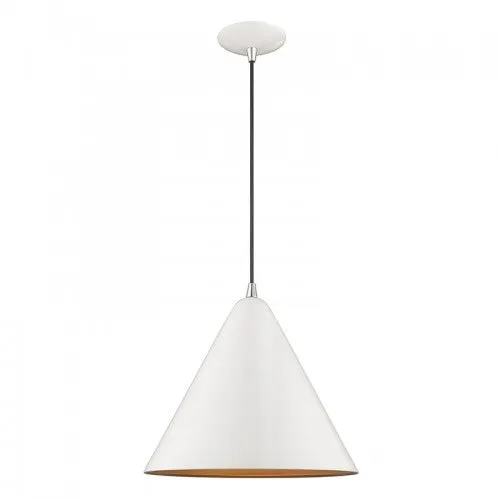 METAL 1 LIGHT MINI PENDANT, SHINY WHITE