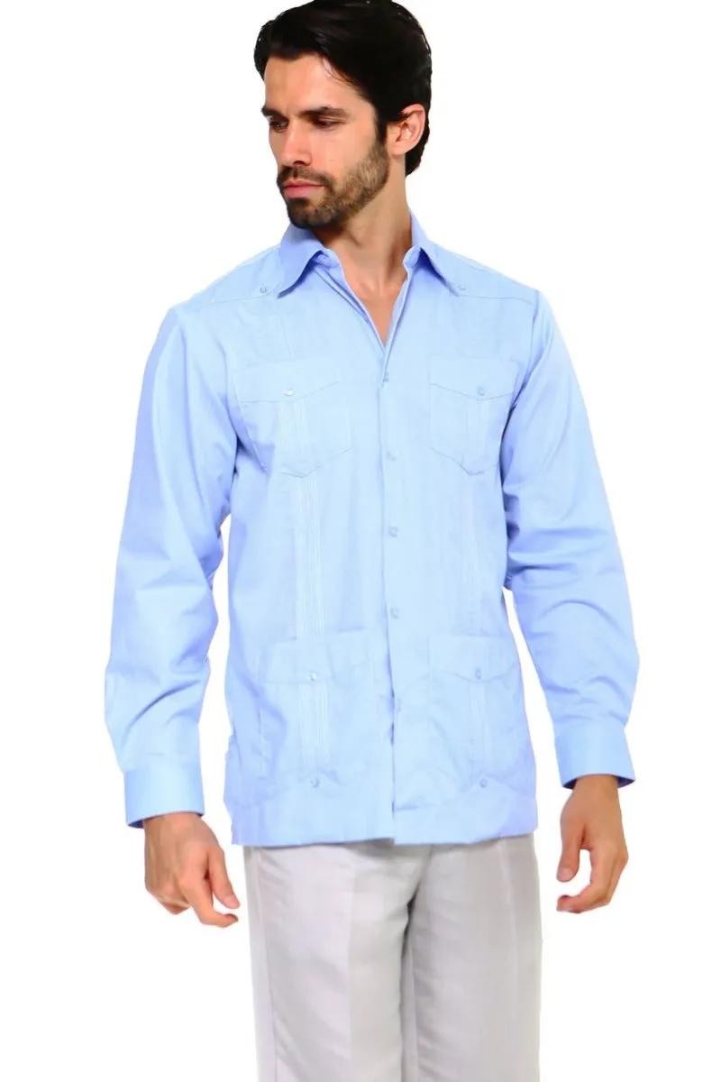 Mojito Collection Men's Guayabera Shirt Premium 100% Linen Long Sleeve