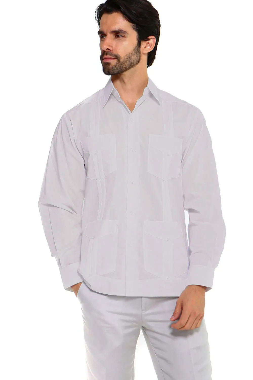 Mojito Collection Men's Guayabera Shirt Premium 100% Linen Long Sleeve