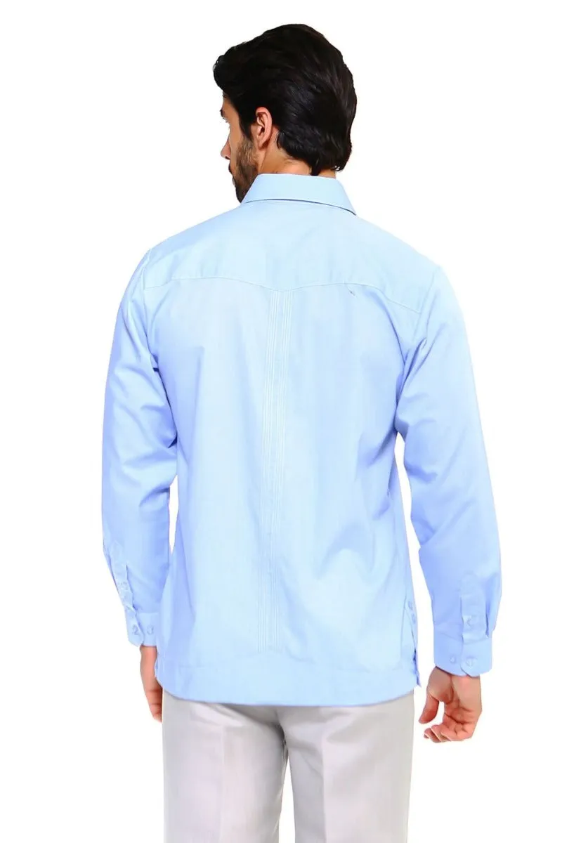 Mojito Collection Men's Guayabera Shirt Premium 100% Linen Long Sleeve