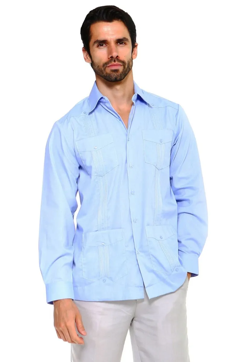 Mojito Collection Men's Guayabera Shirt Premium 100% Linen Long Sleeve