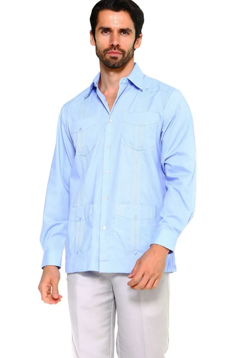 Mojito Collection Men's Guayabera Shirt Premium 100% Linen Long Sleeve