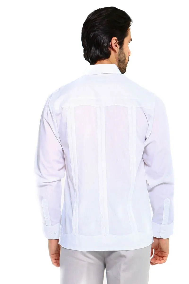 Mojito Collection Men's Guayabera Shirt Premium 100% Linen Long Sleeve