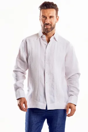 Mojito Men's Beach Wedding Guayabera Shirt 100% Linen Long Sleeve