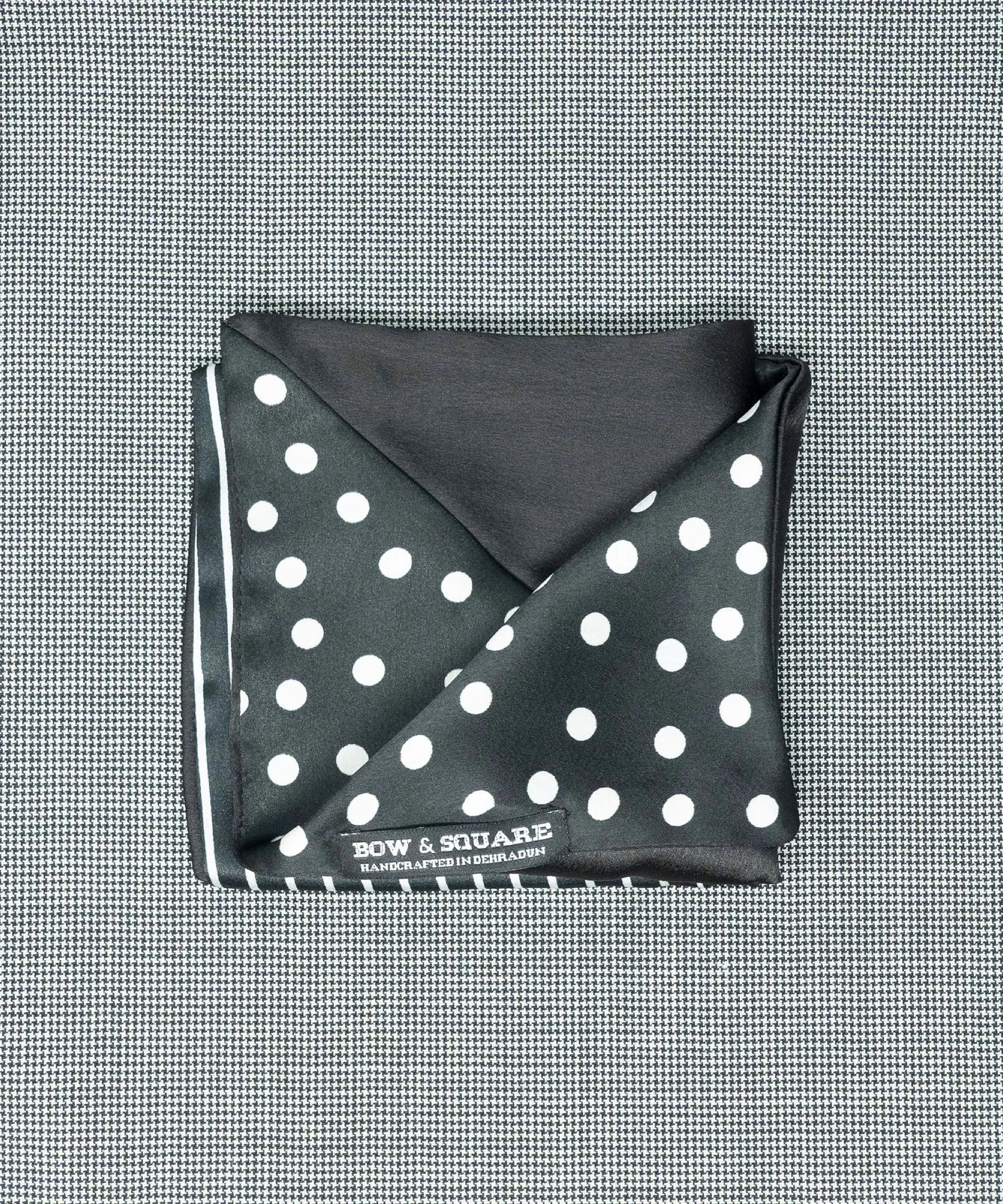 Monochrome  Black Pocket Square