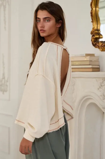 Open Back Oversized Crop