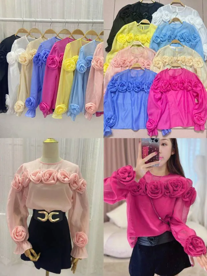 Organza flower top with inner