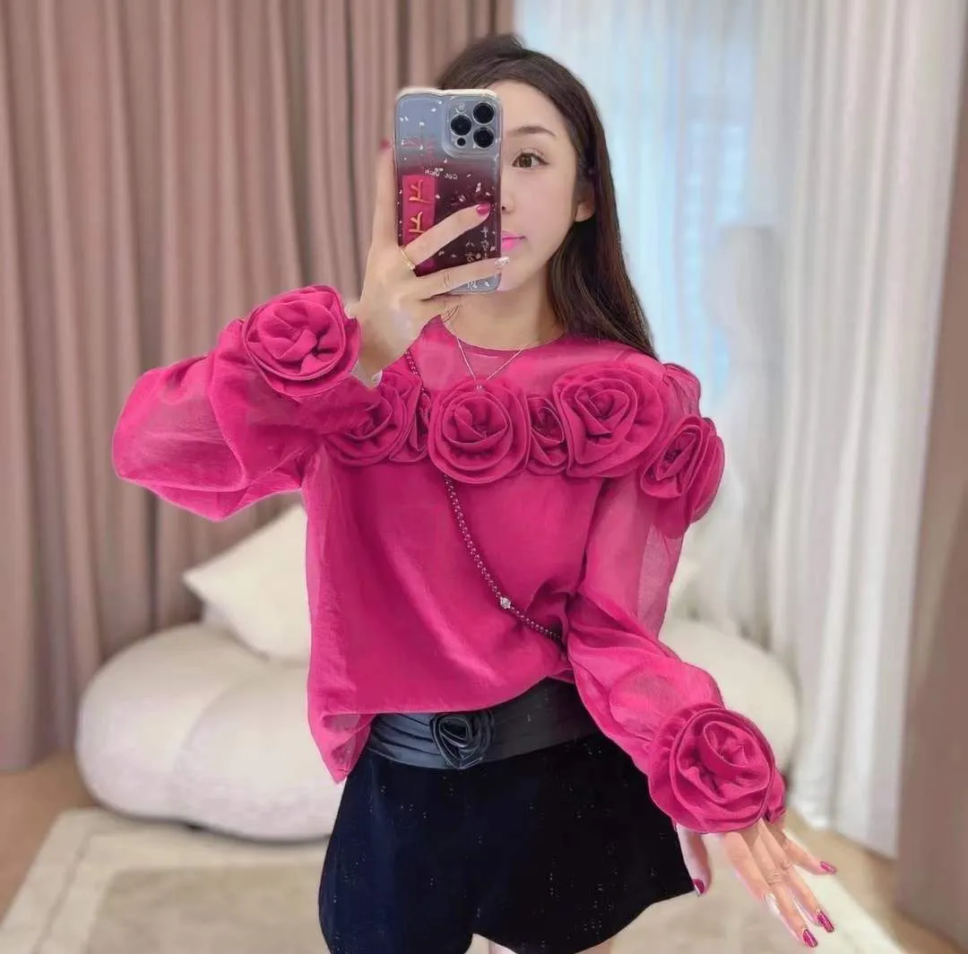 Organza flower top with inner