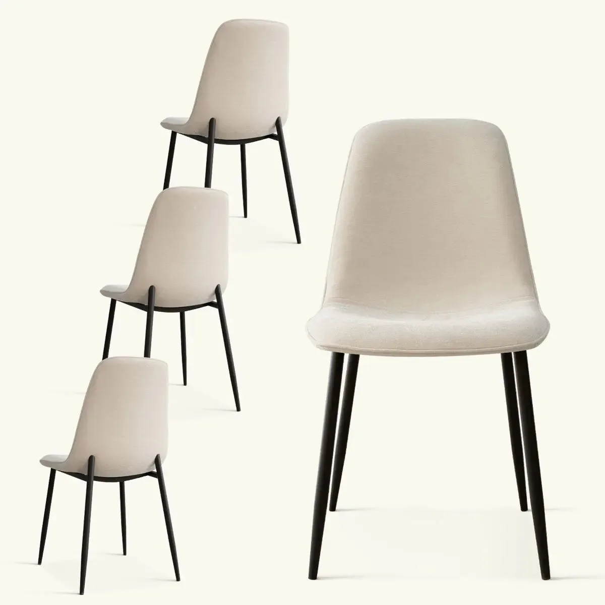 Oslo Modern Chenille Dining Chair with Metal Legs (Set of 4)