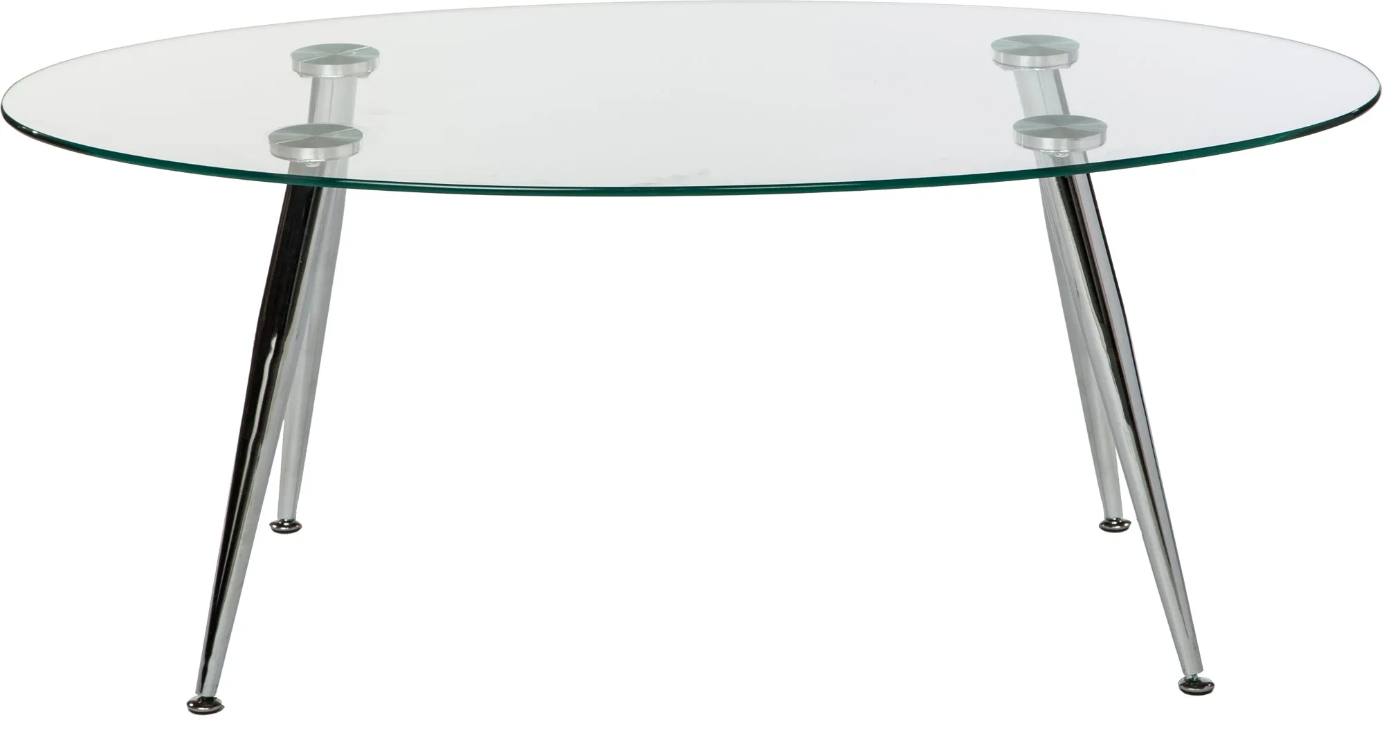 Pacifica Coffee Table Clear Tempered Glass Top and Chrome Tube Base