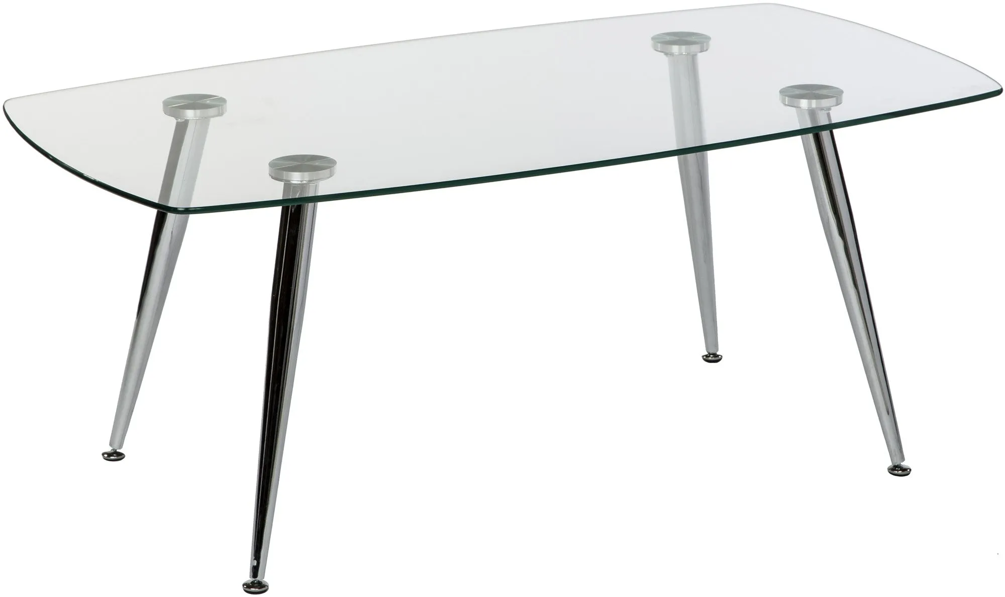 Pacifica Coffee Table Clear Tempered Glass Top and Chrome Tube Base