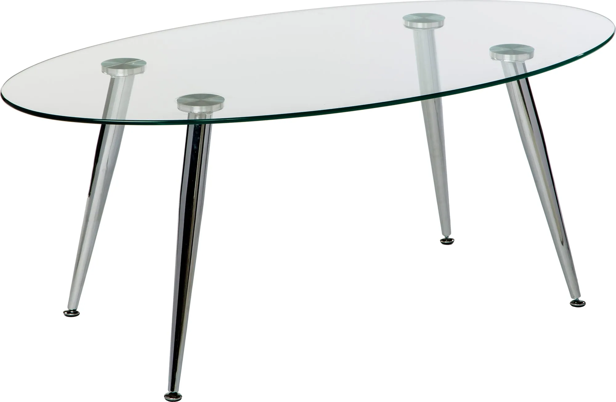 Pacifica Coffee Table Clear Tempered Glass Top and Chrome Tube Base