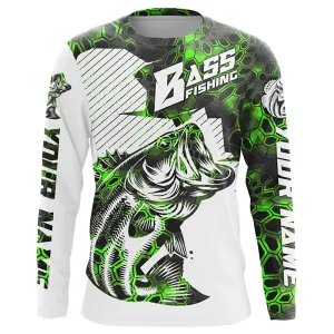 Personalized Bass Fishing Multicolor Camo Jerseys, Bass Fishing Long Sleeve Fishing Tournament Shirts