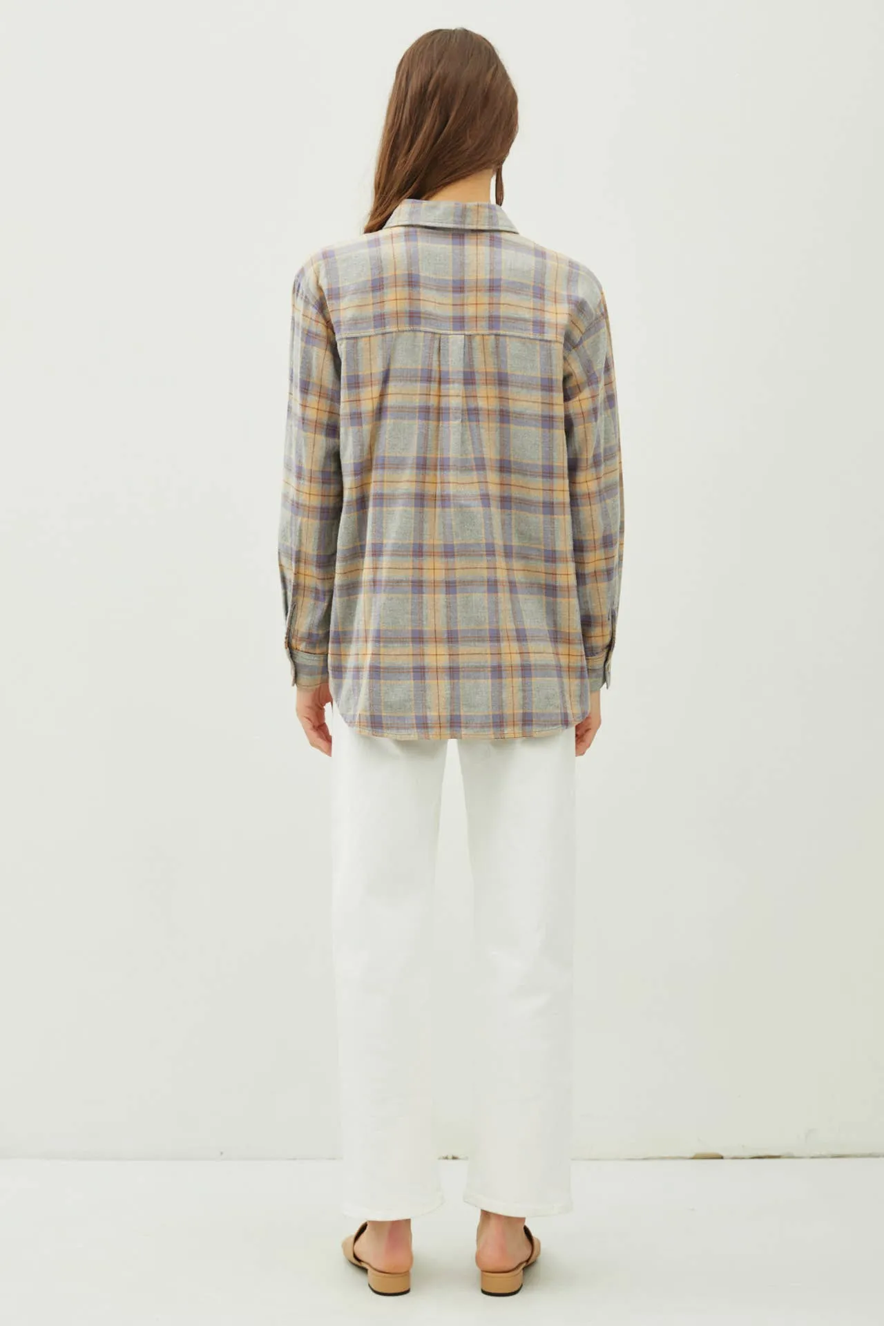 PLAID FLANNEL LONG SLEEVE OVERSIZE BUTTON UP SHIRT