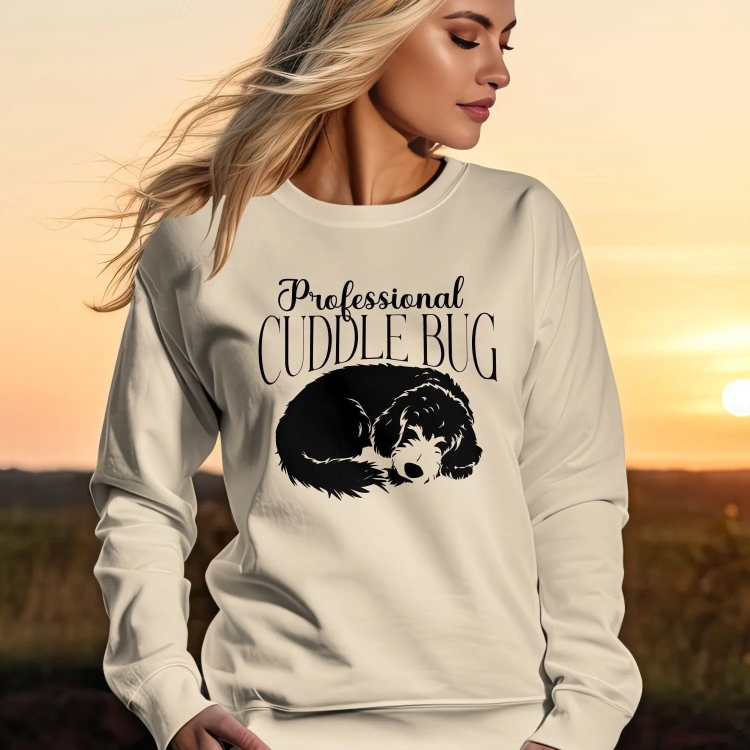 Professional Cuddle Bug Goldendoodle Dog Lover Tee, Cute Sleeping Puppy Shirt, Pet Owner Gift, Cozy Animal Graphic T-Shirt, Casual Wear