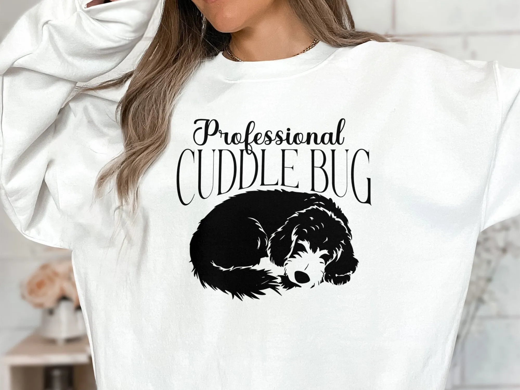 Professional Cuddle Bug Goldendoodle Dog Lover Tee, Cute Sleeping Puppy Shirt, Pet Owner Gift, Cozy Animal Graphic T-Shirt, Casual Wear