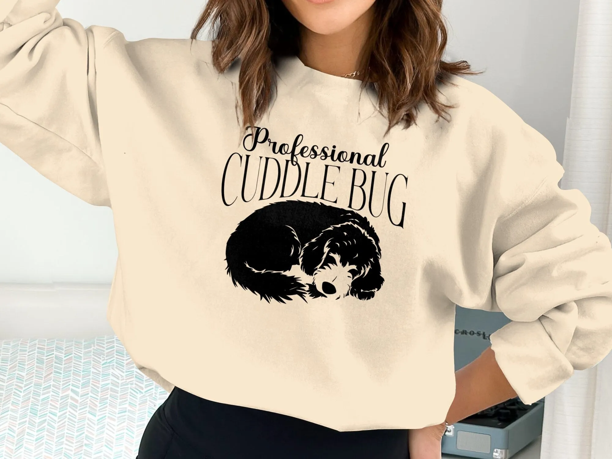 Professional Cuddle Bug Goldendoodle Dog Lover Tee, Cute Sleeping Puppy Shirt, Pet Owner Gift, Cozy Animal Graphic T-Shirt, Casual Wear