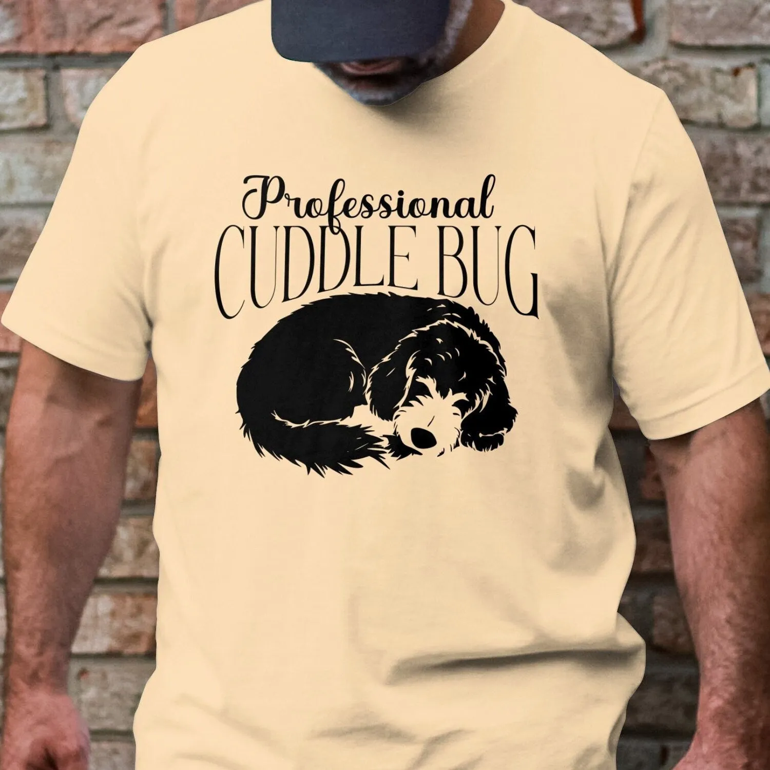 Professional Cuddle Bug Goldendoodle Dog Lover Tee, Cute Sleeping Puppy Shirt, Pet Owner Gift, Cozy Animal Graphic T-Shirt, Casual Wear