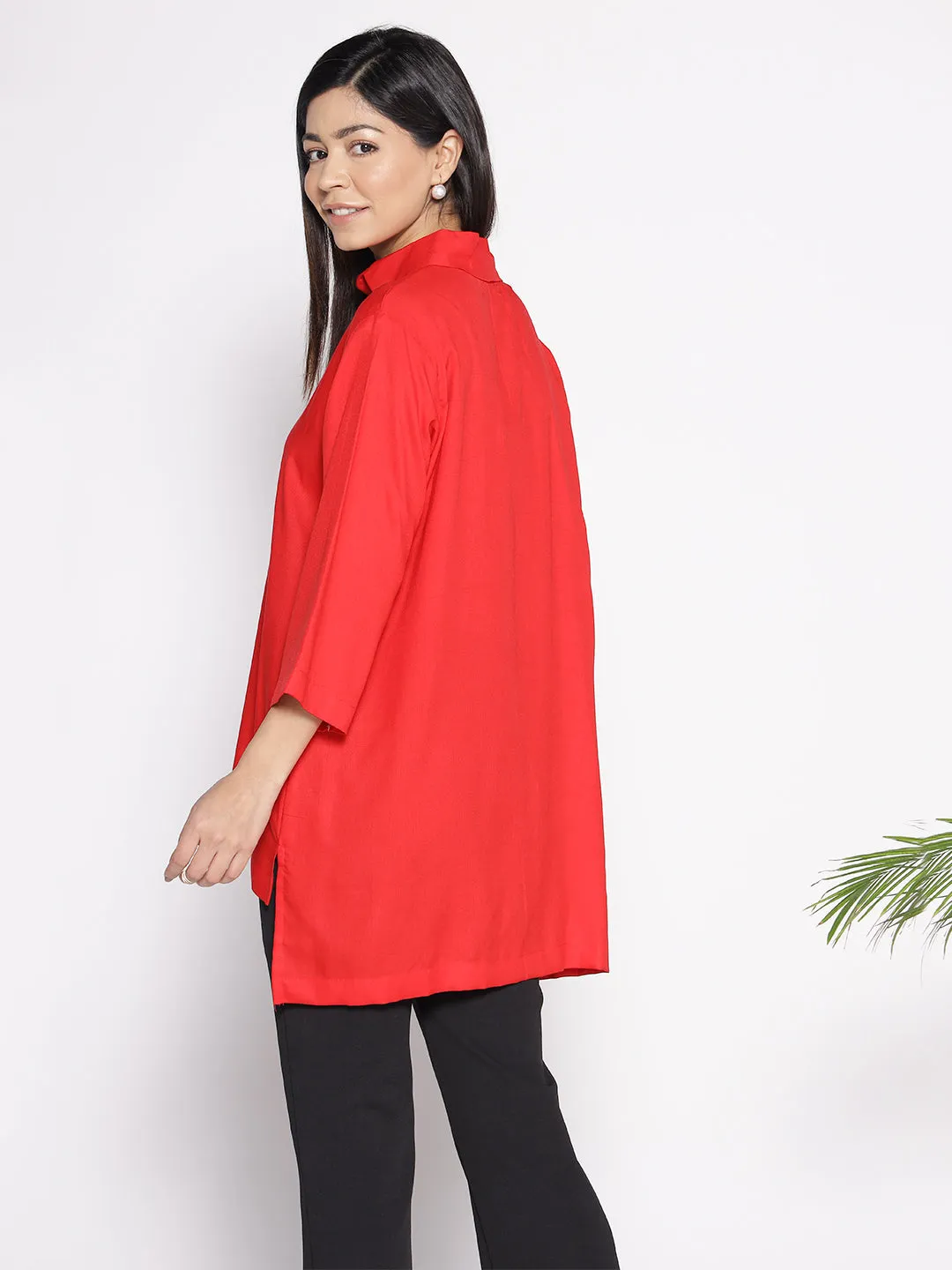 Red Rayon ShirtTop - Giesta