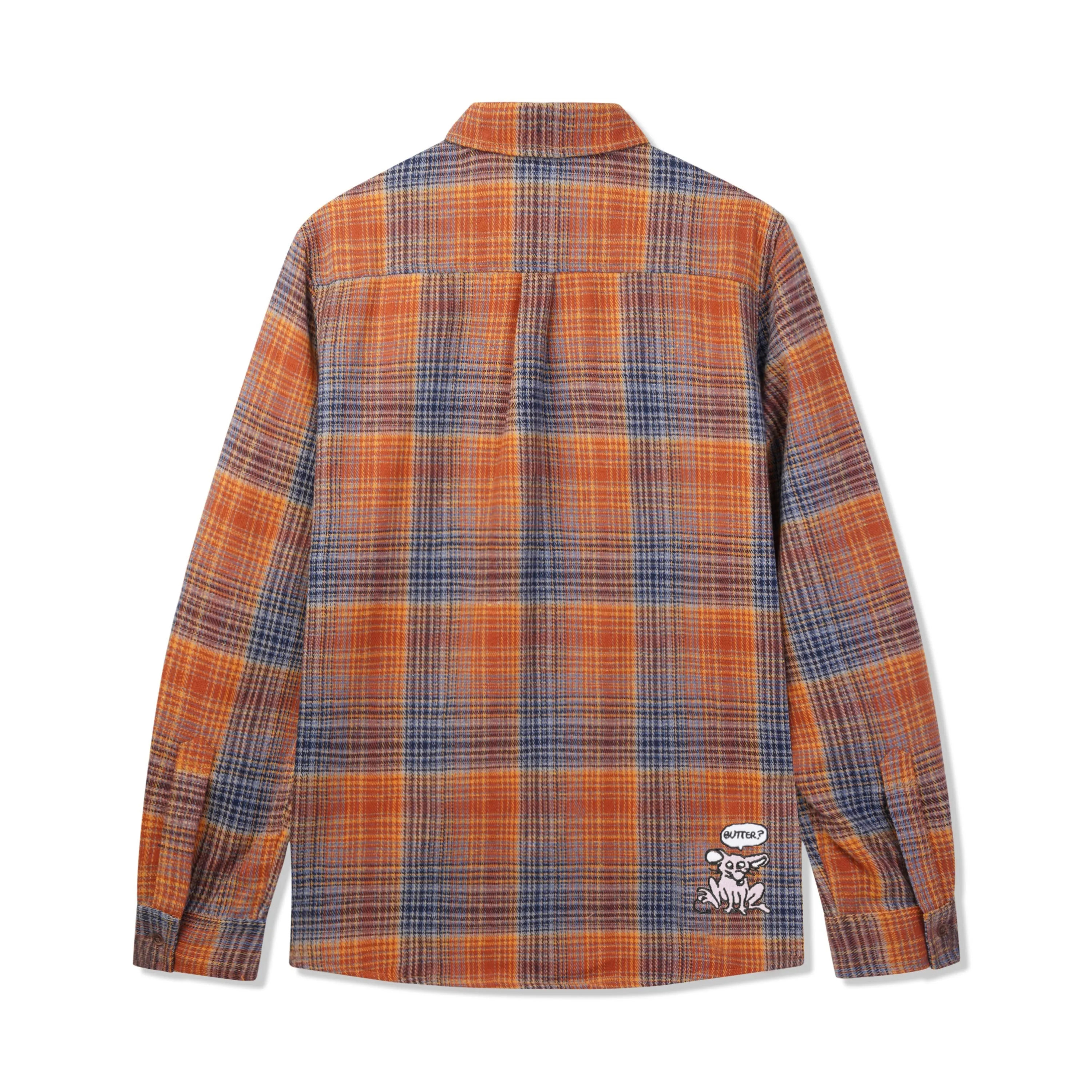 Rodent Flannel Shirt, Rust / Navy