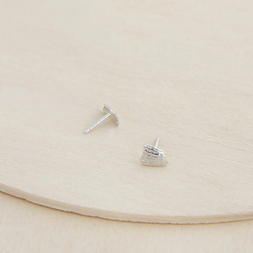 Seashell Stud Earrings - Sterling Silver