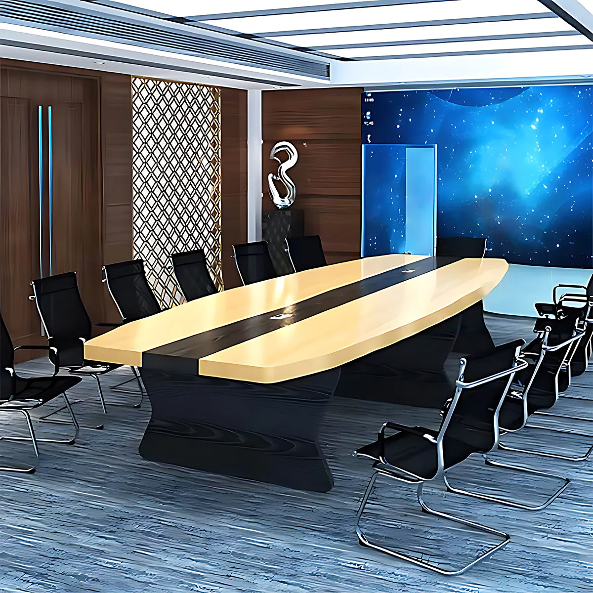 Simple and Stylish Curved Large Conference Table