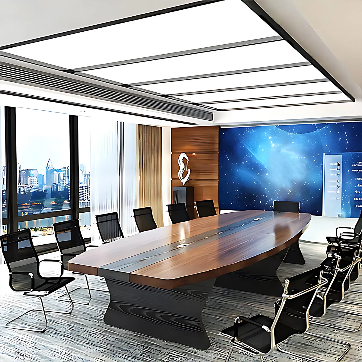 Simple and Stylish Curved Large Conference Table