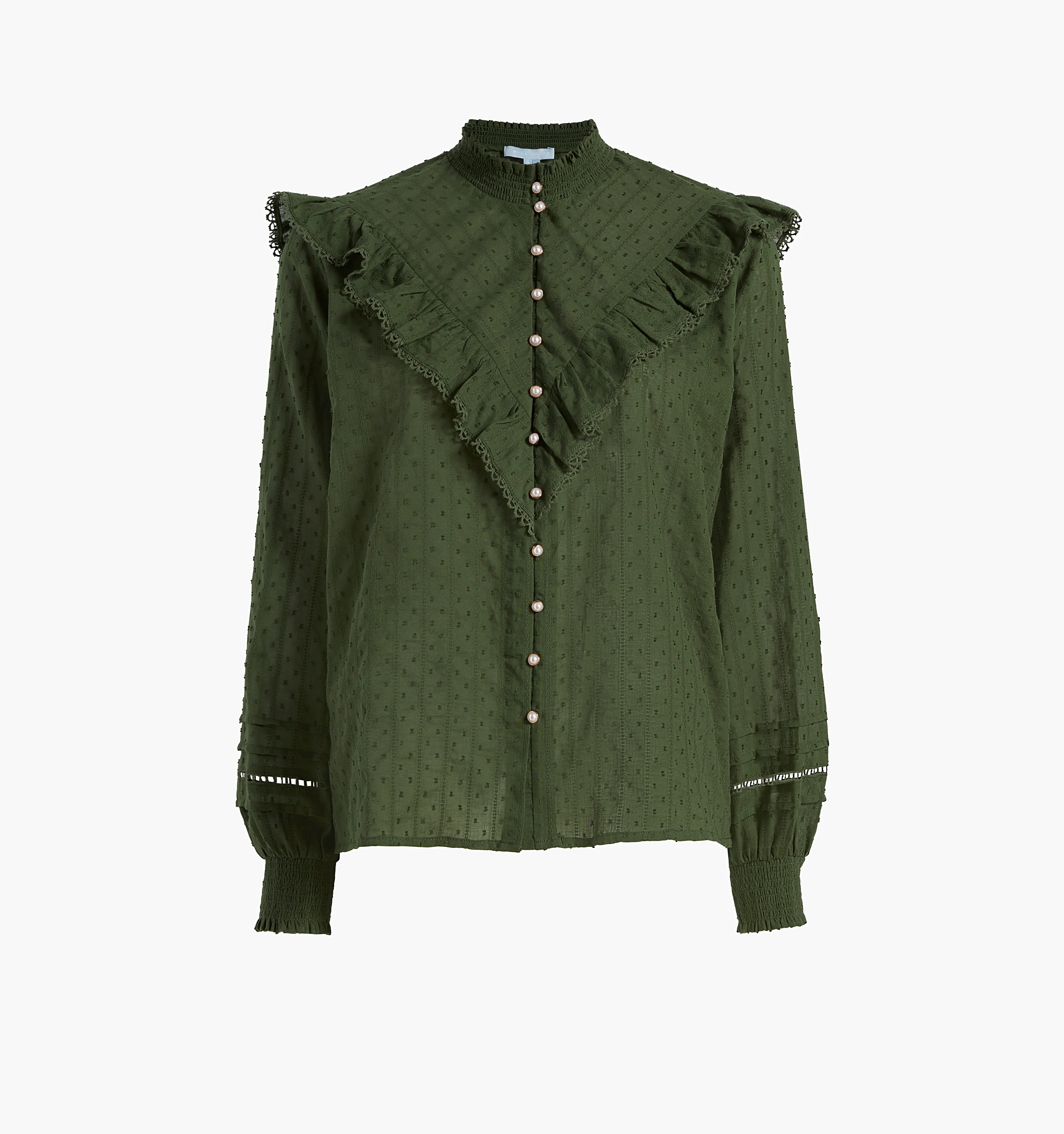 The Amira Top - Leaf Green Dot