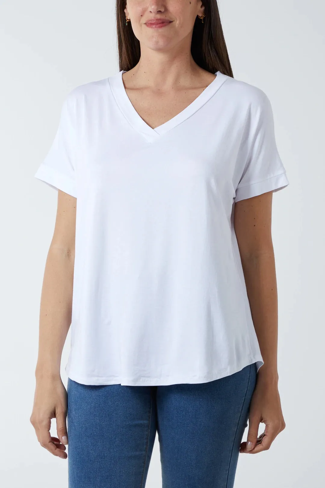 V-Neck Crossover Back Detail T- Shirt (4 Colours)