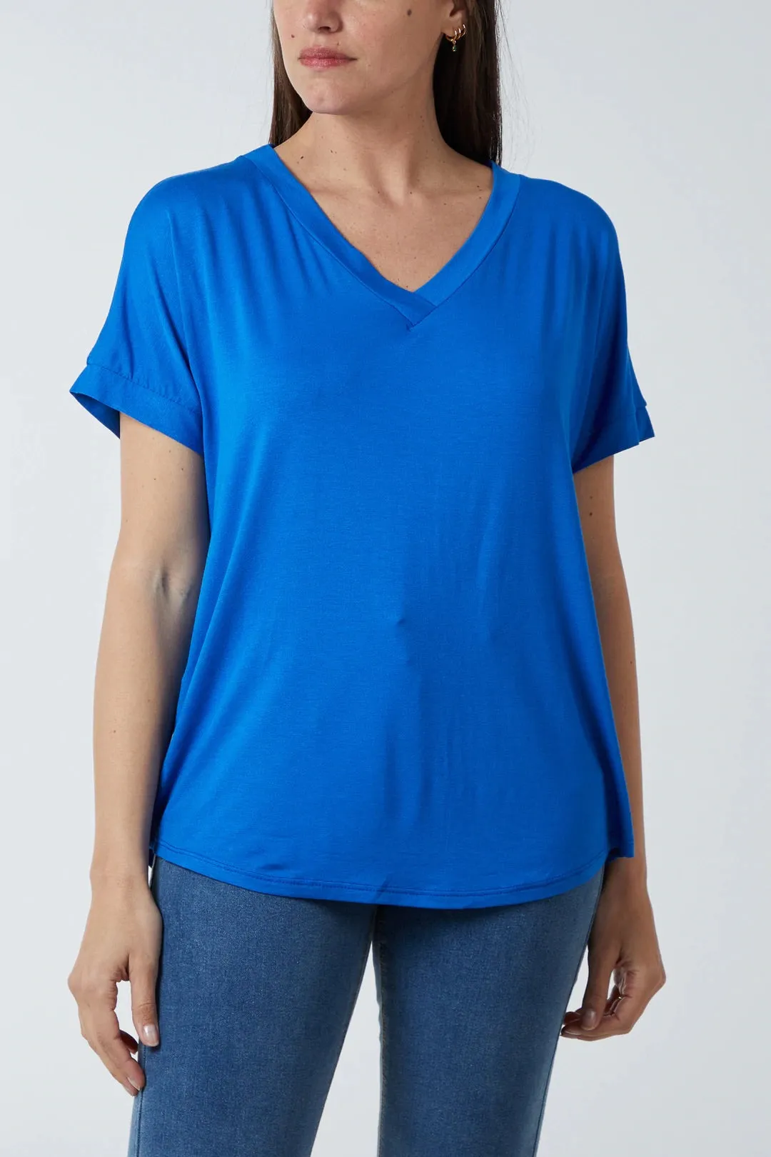 V-Neck Crossover Back Detail T- Shirt (4 Colours)