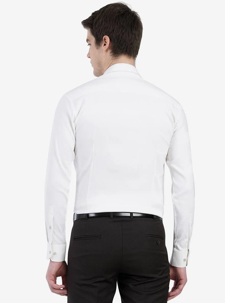 White Striped Slim Fit Party Wear Shirt | JB Studio