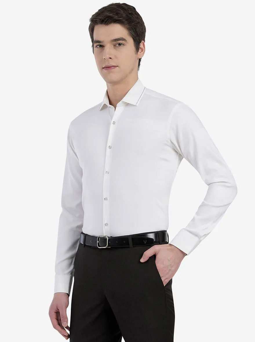 White Striped Slim Fit Party Wear Shirt | JB Studio